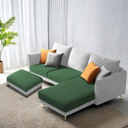 Casaliving Stanly LHS 4 Seater L Shape Sofa with Center Table for Living Room (Blue Fabric)