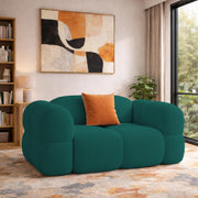 Vetras Modern Velvet Bubble Cloud Sofa, Tufted Design Upholstered 1 Seater Sofa Set for Living Room, (Black Colour) Premium Velvet Fabric Sofa