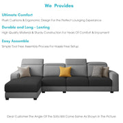 Orion LHS 6 Seater L Shape Sofa Set for Living Room (Black Grey Colour) Premium Fabric Sofa