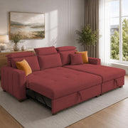 Casaliving Gagnon LHS 4 Seater L Shape Corner Sofa Cum Bed for Living Room with Storage (Black Fabric) Premium Fabric Sofa Cum Bed