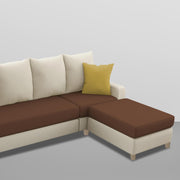 Jester 4 Seater Sofa Set with Center Table for Living Room (Cream Brown Colour) Premium Fabric Sofa