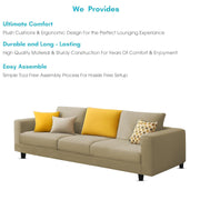 Minta 3 Seater Sofa Set for Living Room (Cream Colour Fabric) Premium Fabric Sofa