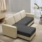 Casaliving Stoiny LHS 4 Seater L Shape Sofa Set for Living Room (Black Fabric) Premium Fabric Sofa