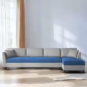 Casaliving Marvin LHS 4 Seater L Shape Sofa Set for Living Room (Black Fabric) Premium Fabric Sofa