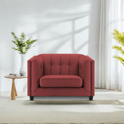 Sinclair 1 Seater Sofa Set for Living Room (Maroon Colour) Premium Fabric Sofa