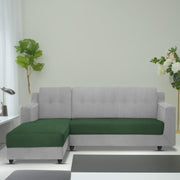Fracher LHS 4 Seater L Shape Sofa Set for Living Room (Green Grey Fabric) Premium Fabric Sofa