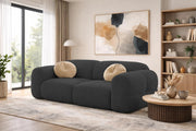 Vetras Modern Velvet Bubble Cloud Sofa, Tufted Design Upholstered 2 Seater Sofa Set for Living Room, (Black Colour) Premium Velvet Fabric Sofa