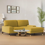 Latieo RHS 2 Seater Lounger L Shape Sofa Set for Living Room (Yellow) Premium Fabric Sofa