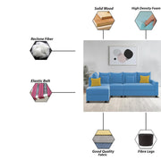 Inclair LHS 6 Seater L Shape Sofa Set for Living Room (Turquise Fabric) Premium Fabric Sofa