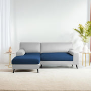 Casaliving Amelia RHS 6 Seater L Shape Sofa Set for Living Room (Black Fabric) Premium Fabric Sofa