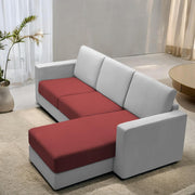 Casaliving Stoiny LHS 4 Seater L Shape Sofa Set for Living Room (Black Fabric) Premium Fabric Sofa