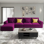 Delton LHS 6 Seater L Shape Sofa Set for Living Room (Purple Fabric) Premium Fabric