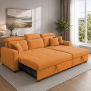 Casaliving Gagnon LHS 4 Seater L Shape Corner Sofa Cum Bed for Living Room with Storage (Black Fabric) Premium Fabric Sofa Cum Bed
