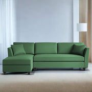 Casaliving Marvin LHS 4 Seater L Shape Sofa Set for Living Room (Black Fabric) Premium Fabric Sofa