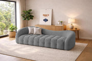 Ariana Modern Premium Boucle Fabric Sofa, Upholstered 3 Seater Sofa Set for Living Room, (Black Colour) Premium Boucle Fabric Sofa