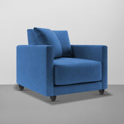 Dominic 1 Seater Sofa Set for Living Room (Black Grey Fabric) Premium Fabric Sofa