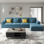 Delton RHS 6 Seater L Shape Sofa Set for Living Room (Turquise) Premium Fabric