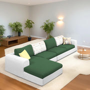 Badger LHS 6 Seater L Shape Sofa Set for Living Room (Black Fabric) Premium Fabric Sofa