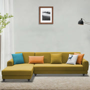 Casaliving Kaven LHS 4 Seater L Shape Sofa Set for Living Room (Black Fabric)