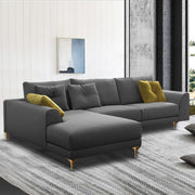 Viva LHS 6 Seater L Shape Sofa Set for Living Room (Dark Grey) Premium Fabric Sofa