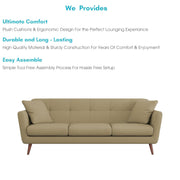 Letty 3 Seater Sofa Set for Living Room (Cream Colour) Premium Fabric Sofa