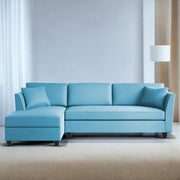 Casaliving Marvin LHS 4 Seater L Shape Sofa Set for Living Room (Black Fabric) Premium Fabric Sofa