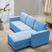 Casaliving Stoiny LHS 4 Seater L Shape Sofa Set for Living Room (Black Fabric) Premium Fabric Sofa