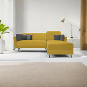 Arlond RHS 4 Seater L Shape Sofa Set for Living Room (Yellow Fabric) Premium Fabric Sofa