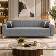 Casaliving Signaturemodel Velure 3 Seater Sofa Set | sued Velvet Fabric| 40D Foam + Zigzag Spring | 3-Yr Warranty (Black Colour)