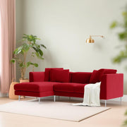 Vesco LHS 4 Seater L Shape Sofa Set for Living Room (Maroon) Premium Fabric Sofa