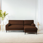 Casaliving Amelia RHS 6 Seater L Shape Sofa Set for Living Room (Black Fabric) Premium Fabric Sofa