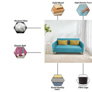 Deren 3 Seater Sofa Set for Living Room (Turquise Colour) Premium Fabric Sofa