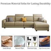 Orion LHS 6 Seater L Shape Sofa Set for Living Room (Cream Colour) Premium Fabric Sofa