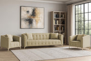 Eren 3+1+1 Seater Sofa Set for Living Room (Cream Colour Fabric) Premium Fabric Sofa Set for Living Room