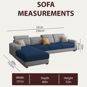 Orion LHS 6 Seater L Shape Sofa Set for Living Room (Blue Grey Colour) Premium Fabric Sofa