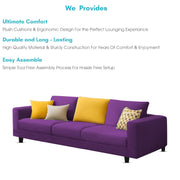 Minta 3 Seater Sofa Set for Living Room (Purple Colour Fabric) Premium Fabric Sofa