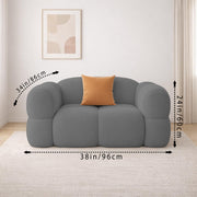 Vetras Modern Velvet Bubble Cloud Sofa, Tufted Design Upholstered 3+1 Seater Sofa Set for Living Room, (Black Colour) Premium Velvet Fabric Sofa