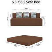 Marcus 3 Seater Sofa Cum Bed with 3 Cushions for Living Room (Black Fabric) Premium Fabric Sofa Set 6.5 X 6.5 Feet