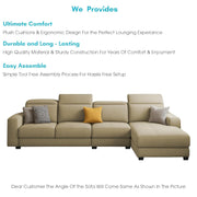 Orion RHS 6 Seater L Shape Sofa Set for Living Room (Cream Colour) Premium Fabric Sofa