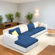 Badger LHS 6 Seater L Shape Sofa Set for Living Room (Black Fabric) Premium Fabric Sofa