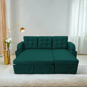 Grance LHS 4 Seater Corner Sofa Cum Bed for Living Room (Black Fabric) Premium Fabric Sofa