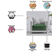 Dominic 1 Seater Sofa Set for Living Room (Black Grey Fabric) Premium Fabric Sofa