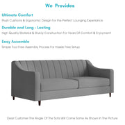 Mobius 3 Seater Sofa Set for Living Room (Dark Grey Colour Sofa) Premium Fabric Sofa for Living Room