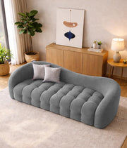Ariana Modern Premium Boucle Fabric Sofa, Upholstered 3 Seater Sofa Set for Living Room, (Black Colour) Premium Boucle Fabric Sofa