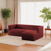 Rowan RHS 4 Seater L Shape Sofa Set for Living Room (Maroon Fabric) Premium Fabric Sofa