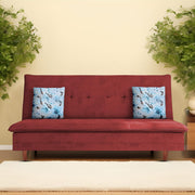 Calvin 3 Seater Sofa Cum Bed for Living Room (Black Fabric) Premium Fabric Sofa