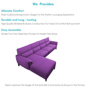 Janifer LHS 6 Seater L Shape Sofa Set for Living Room (Purple Colour) Premium Fabric Sofa Set