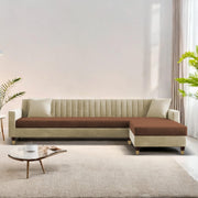 Garcia LHS 6 Seater L Shape Sofa Set for Living Room (Black Grey - Colour) Premium Fabric Sofa Set