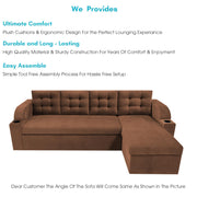 Grance LHS 4 Seater Corner Sofa Cum Bed for Living Room (Black Fabric) Premium Fabric Sofa