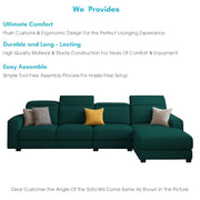 Orion RHS 6 Seater L Shape Sofa Set for Living Room (Pine Colour) Premium Fabric Sofa